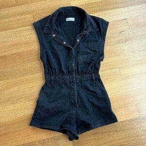 Zara black denim romper